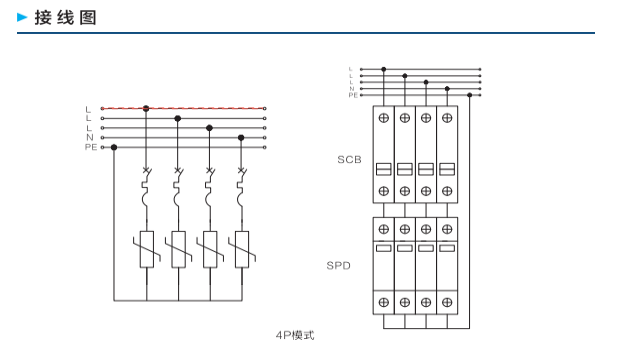 LT-SCB系列SPD后备保护器 接线图